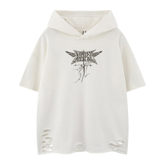 Distorted vintage short-sleeved t-shirt summer loose casual top