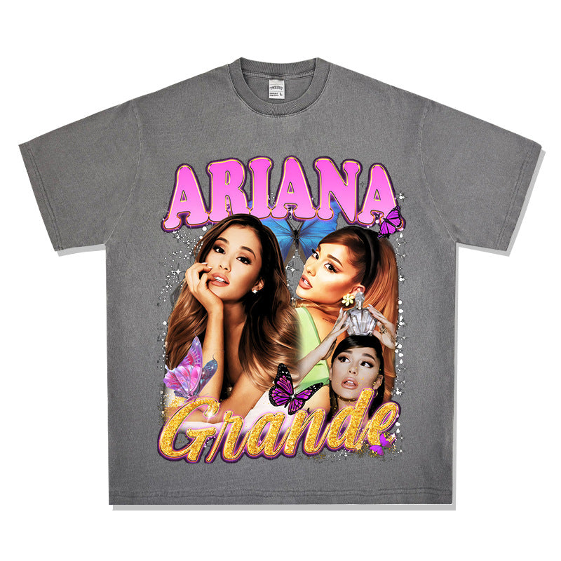 Streetwear masculino Ariana Grande print T-shirt