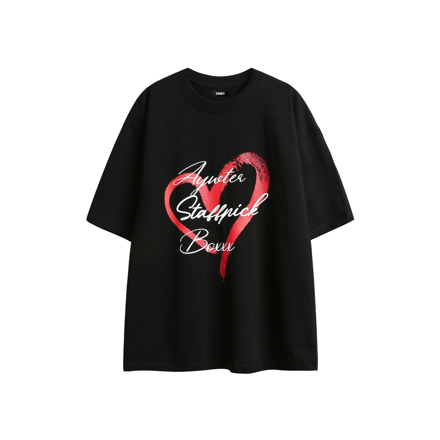 US drip outfits summer vintage love letter print casual loose short sleeve T-Shirts