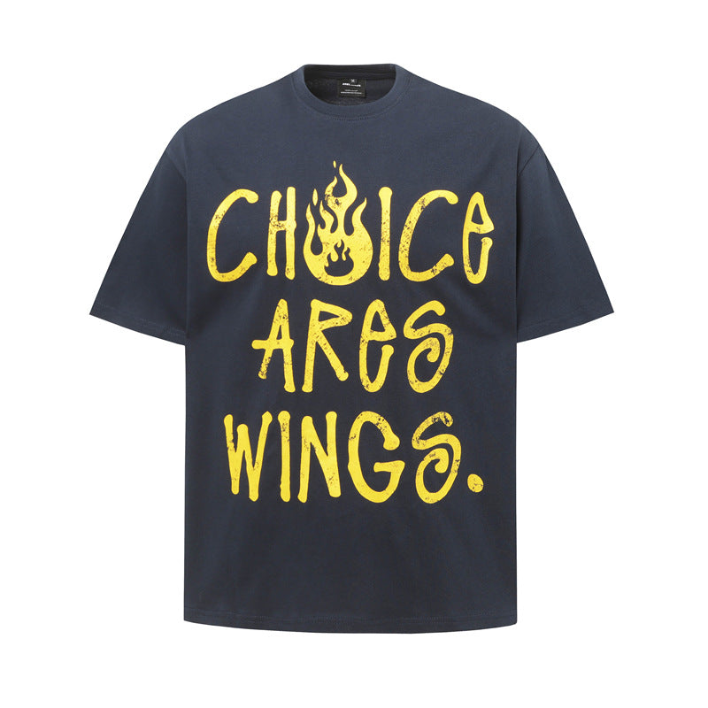 Hip Hop Shirts For Boys Vintage Alphabet Print Short Sleeve T-Shirt