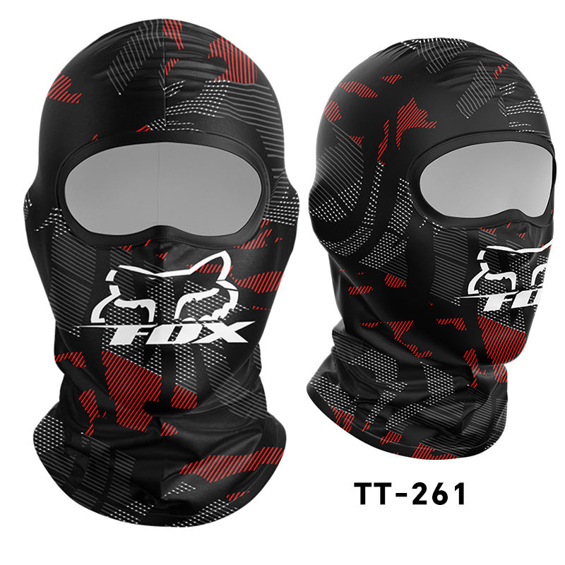 Cycling Windproof Hood Bionic Camouflage Printed Ice Silk Sunscreen Mask