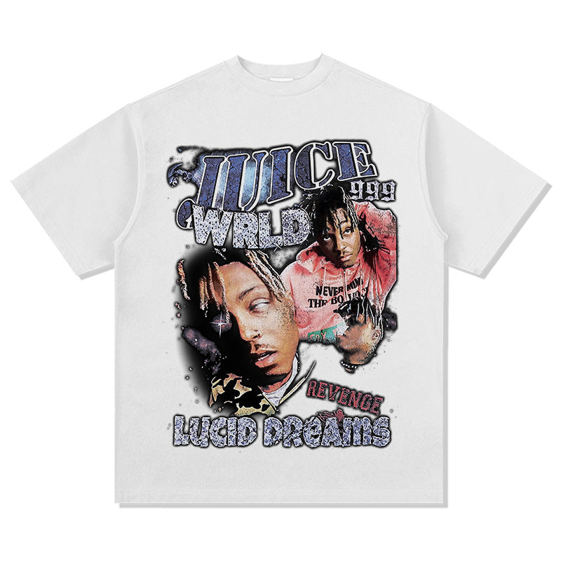 New york hip hop shop Juice wrld t-shirt rap character print heavy