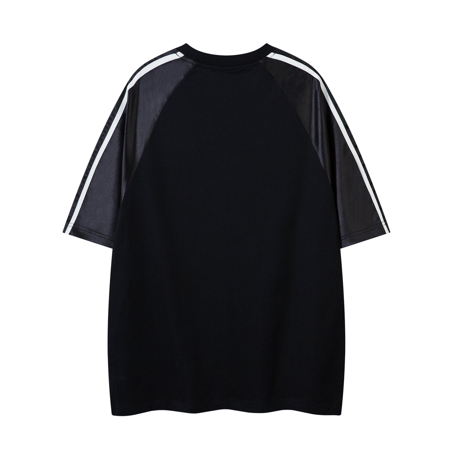 Distorted vintage digital print crew neck short-sleeved t-shirt summer loose casual top