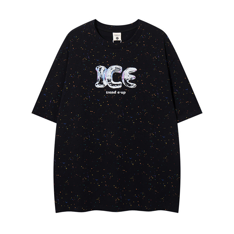 US drip outfits Summer Vintage Star Print Casual Loose Short Sleeve T-Shirts