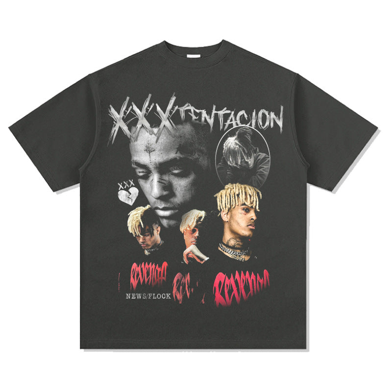 New york hip hop shop XXX Tentacion vintage vintage hip hop rap print short sleeve t-shirt