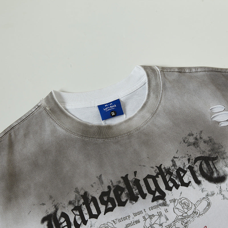 Nyc T Shirt Ripped Short Sleeve T-Shirt Summer Loose Top