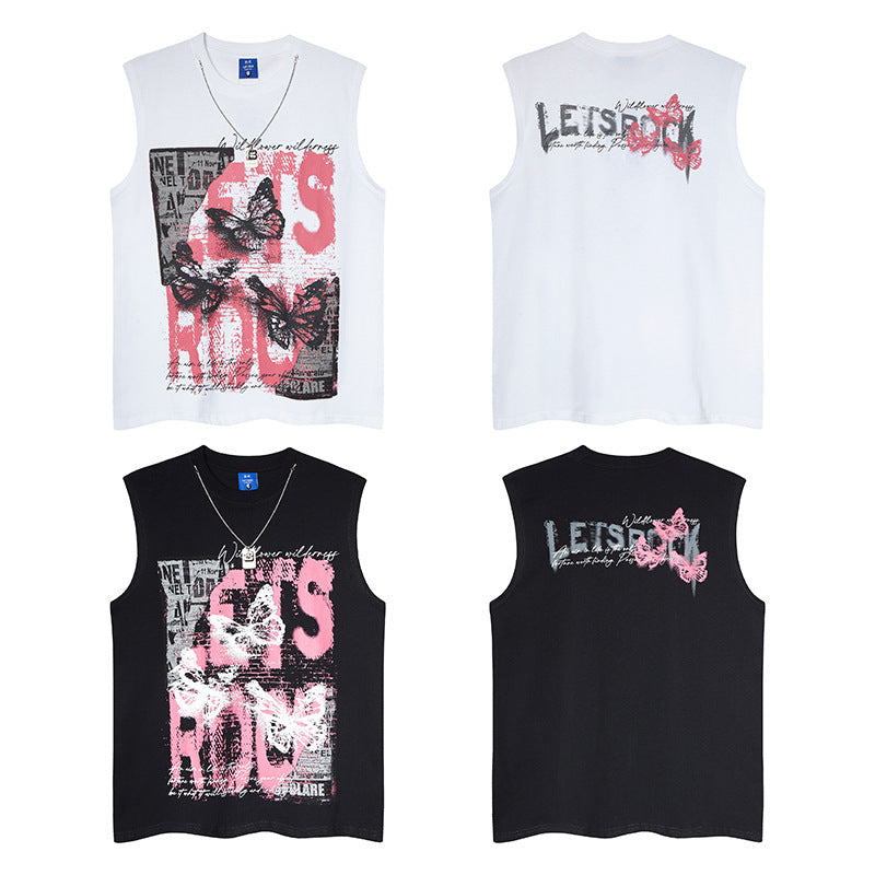 Casual Street Wear Vintage Sleeveless T-Shirt