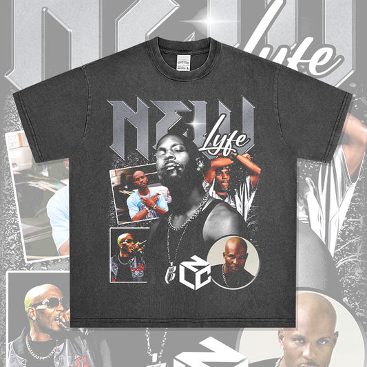 Outfit streetwear vintage hip hop DMX Earl Simmons print short sleeve t-shirt