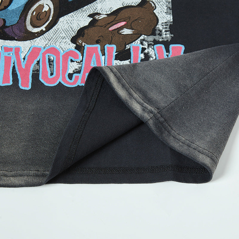 Nyc T Shirt Cartoon Printed Crew Neck Short Sleeve T-Shirt Summer Loose Casual Top