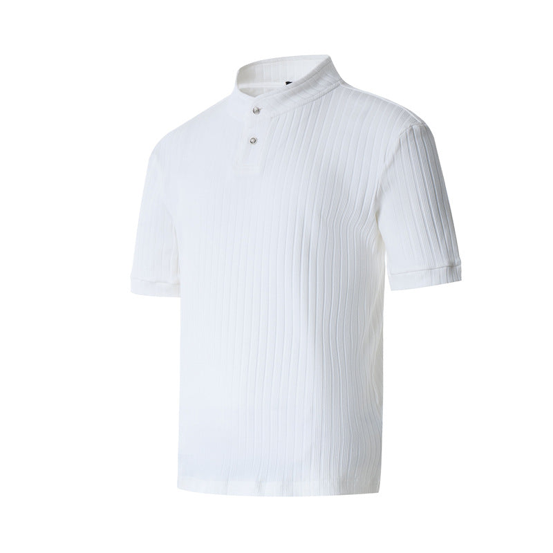 Casual Street Wear Vintage Crew Neck Knitted Short Sleeve T