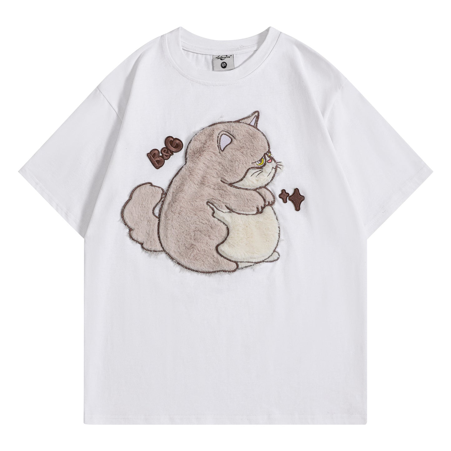 Camisetas streetwear Summer, Vintage Pussy Casual Loose Short Sleeve T-Shirt