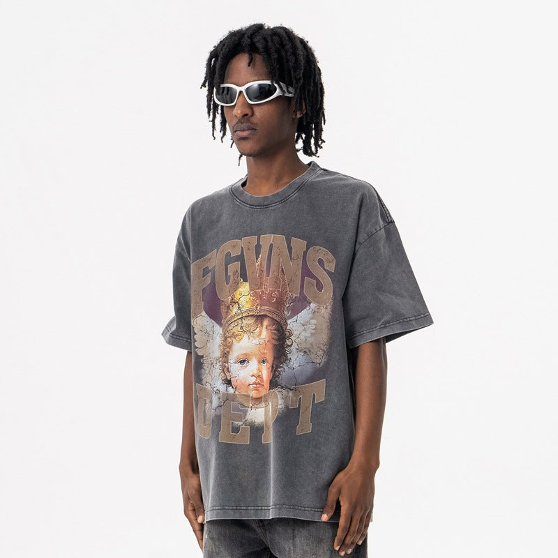 Vintage 90s Hip Hop Clothing Summer Crew Neck Short Sleeve T-Shirt