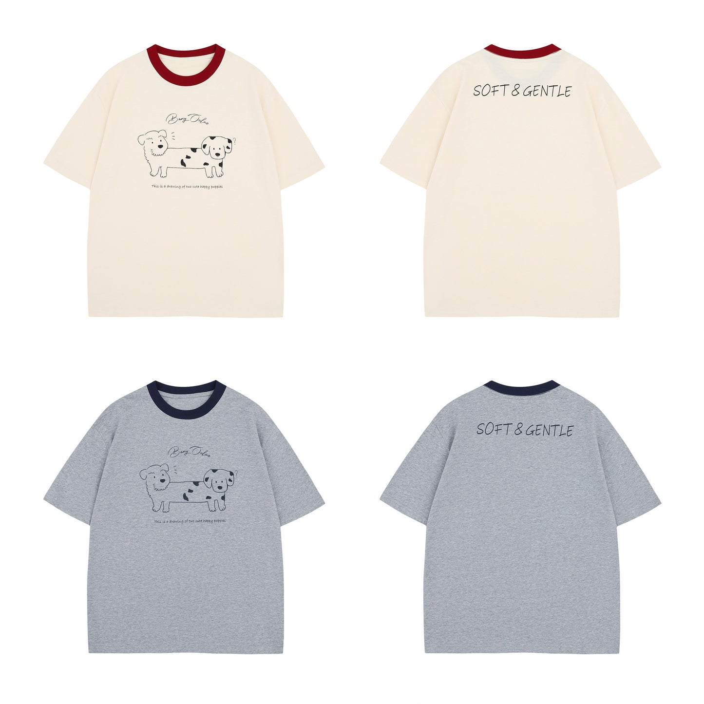 Unisex T-shirts High Sense Fun Cartoon Pattern Design T-Shirt