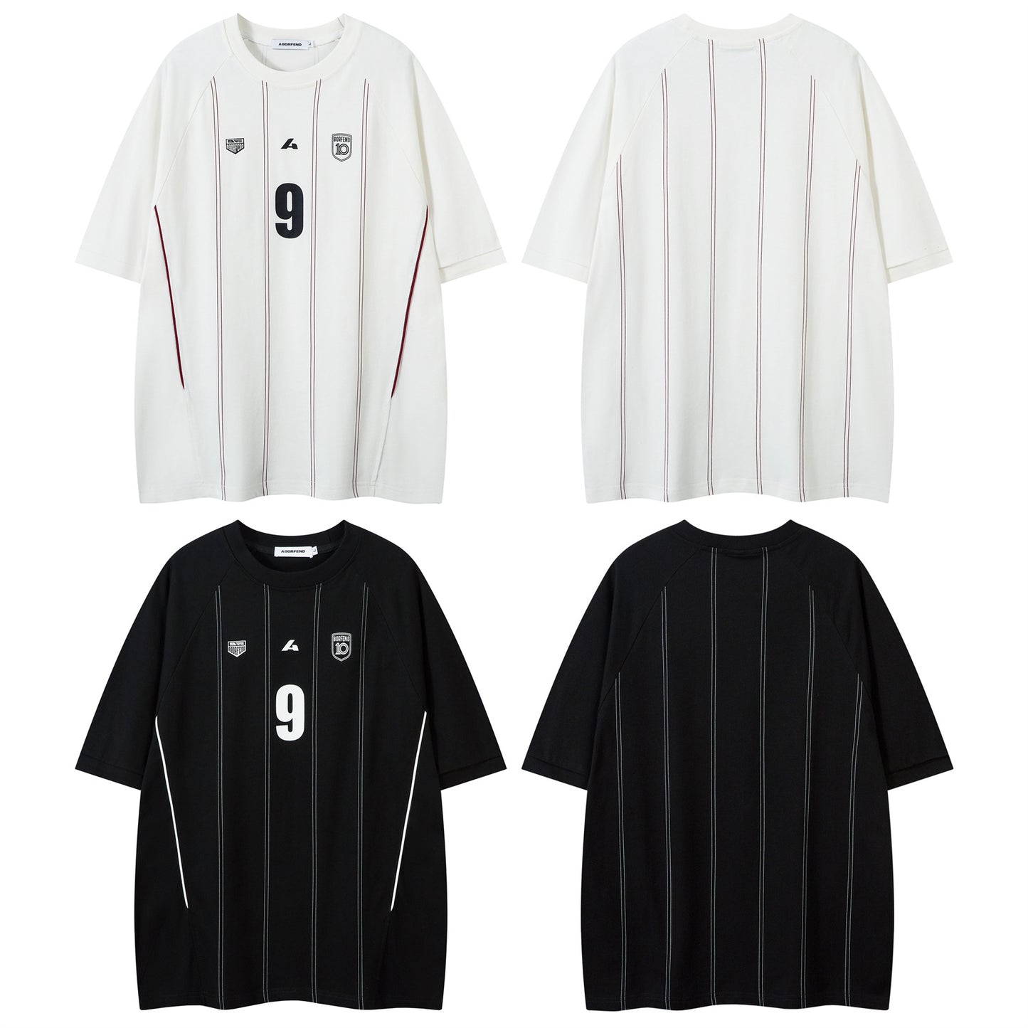 Distorted vintage loose striped alphabet print short sleeve t-shirt top