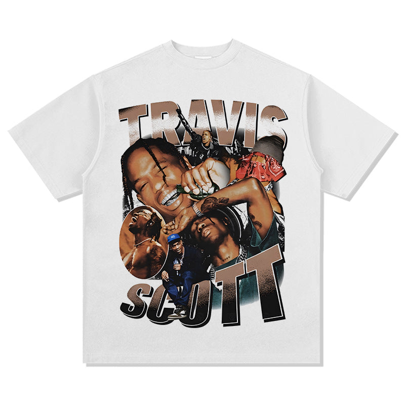 Cool t rapper hip hop Travis Scott print long sleeve short sleeve t-shirt Vintage