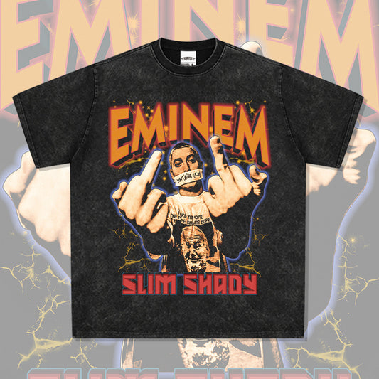 New york hip hop shop vintage hip hop Eminem print short sleeve t-shirt