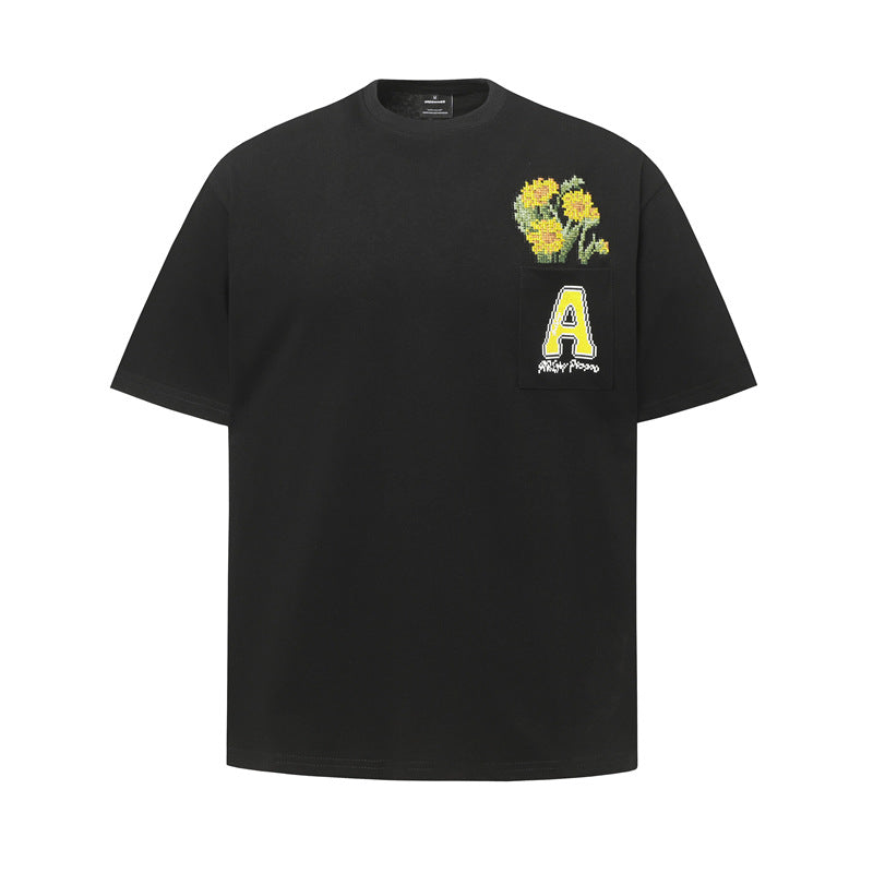 Hip Hop Shirts For Boys Vintage Rose Short Sleeve T-Shirt