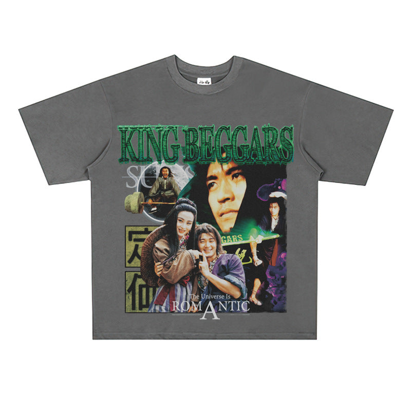 Film Star T Shirt Stephen Chow Short Sleeve American Retro Loose T-shirt