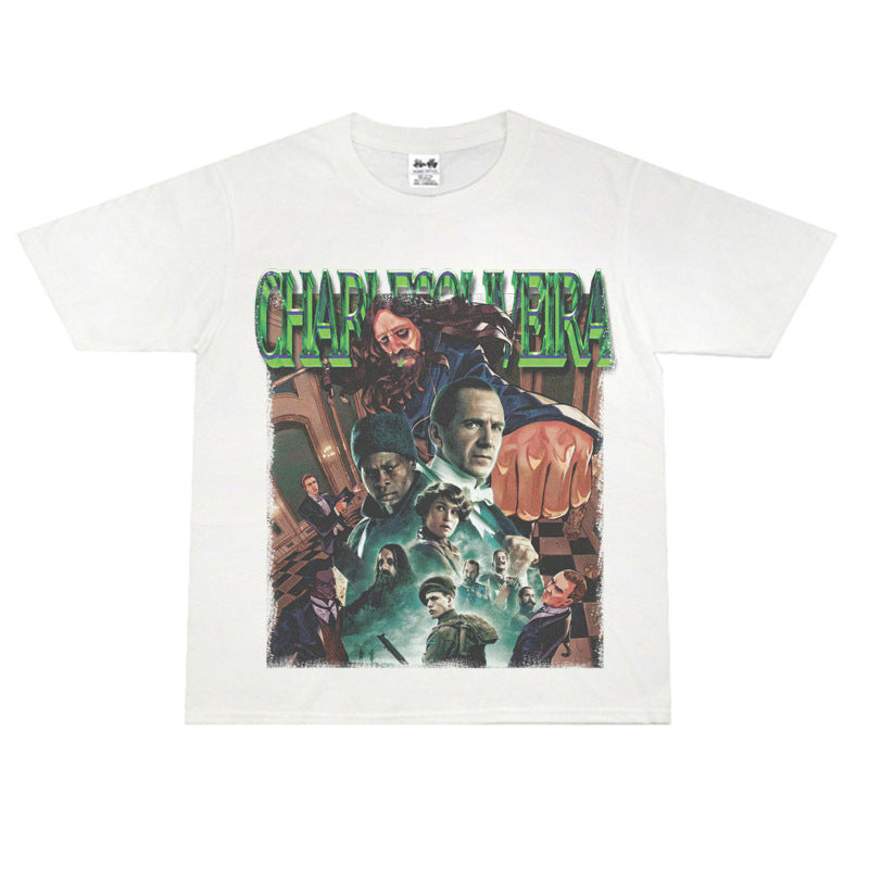 Film Star T Shirt Ace Agent Movie Short Sleeve Loose Retro American Print T-shirt