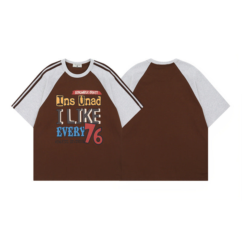 US drip outfits Summer Vintage Casual Loose Short Sleeve T-Shirts