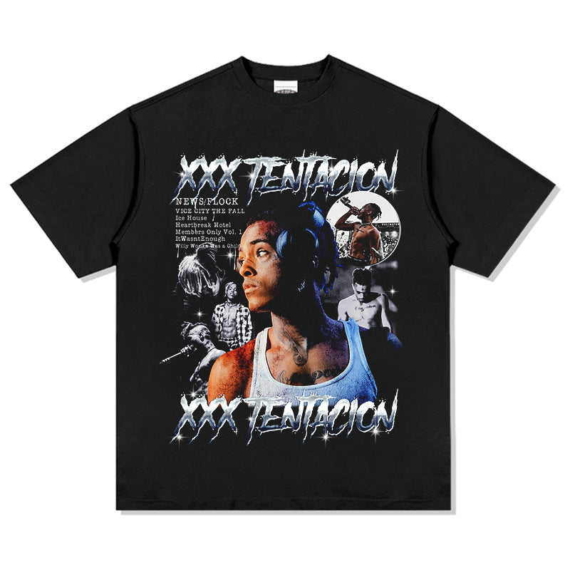 New york hip hop shop XXX Tentacion vintage vintage hip hop rap print short sleeve t-shirt