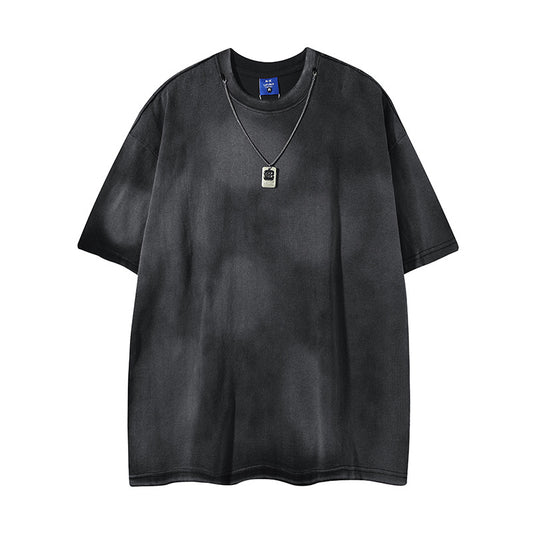 T shirt vintage usa summer retro washed old necklace t shirt short sleeve