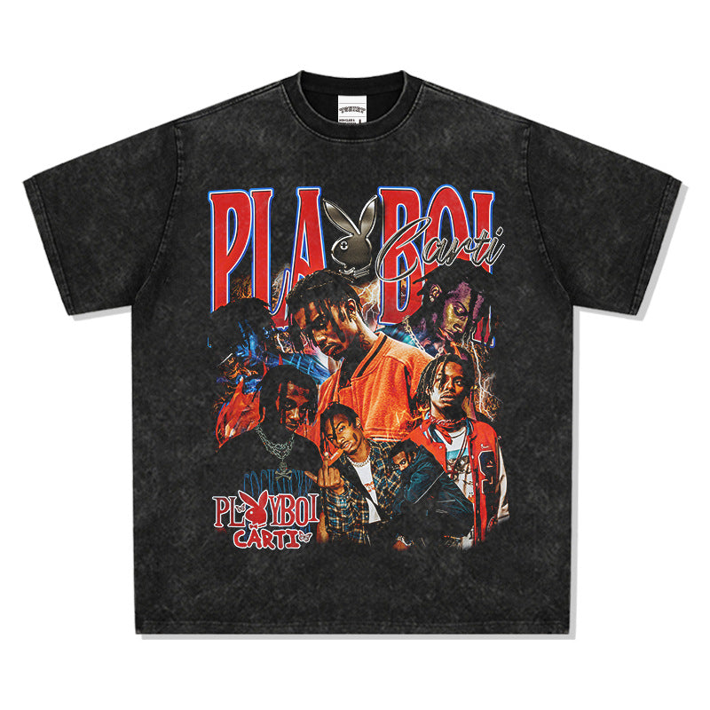 New york hip hop shop vintage hip hop carter print short sleeve t-shirt