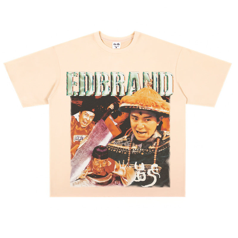 Film Star T Shirt Stephen Chow Derivative Short Sleeves Vintage American Street T-shirt