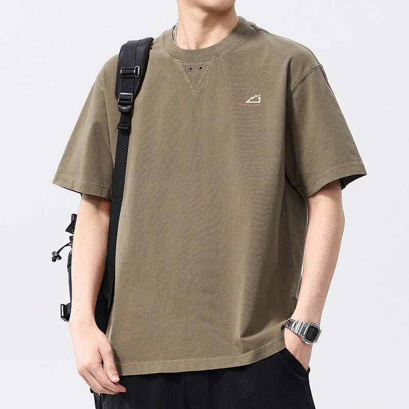 Mens T-shirts Vintage Printed Short Sleeves Summer Loose