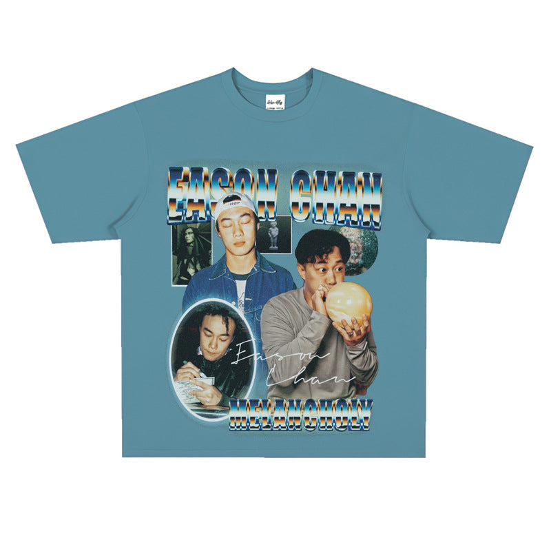 Film Star T Shirt Chen Yixun Loose American Retro Street T-shirt Men and Women