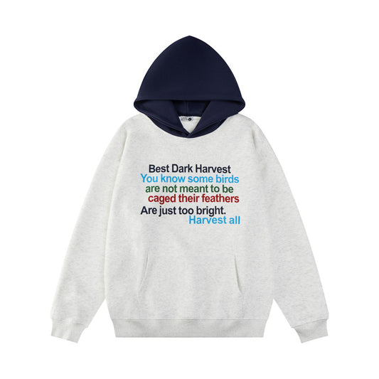 Streetwear Hoodie Sweater Spring Color Letter Print Loose Hoodie