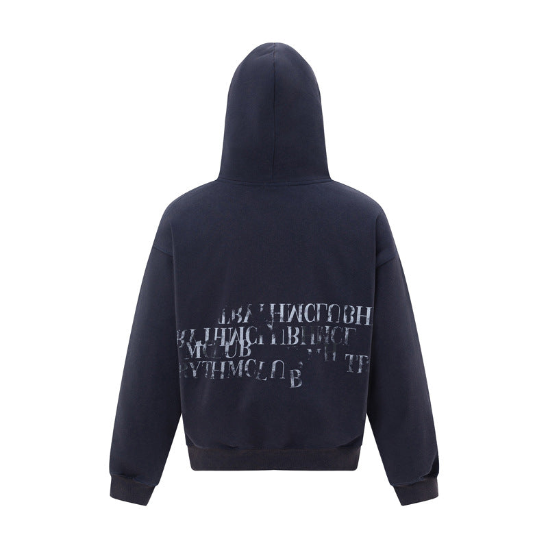Streetwear Hoodie Vintage do gradual change letter print hooded sweater