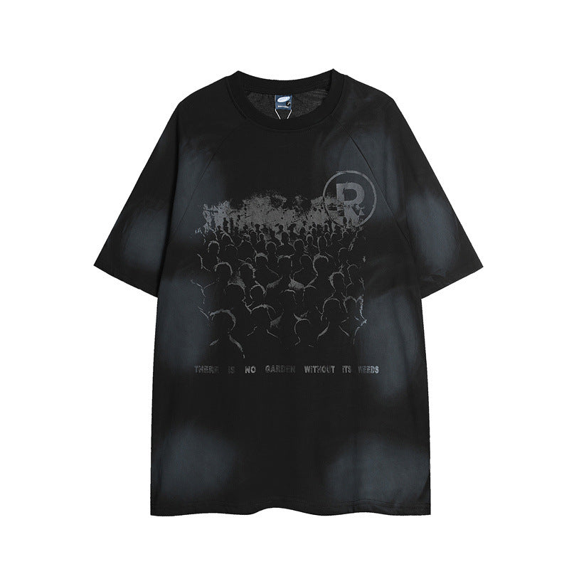 US drip outfits summer vintage do old loose short sleeve T-Shirts