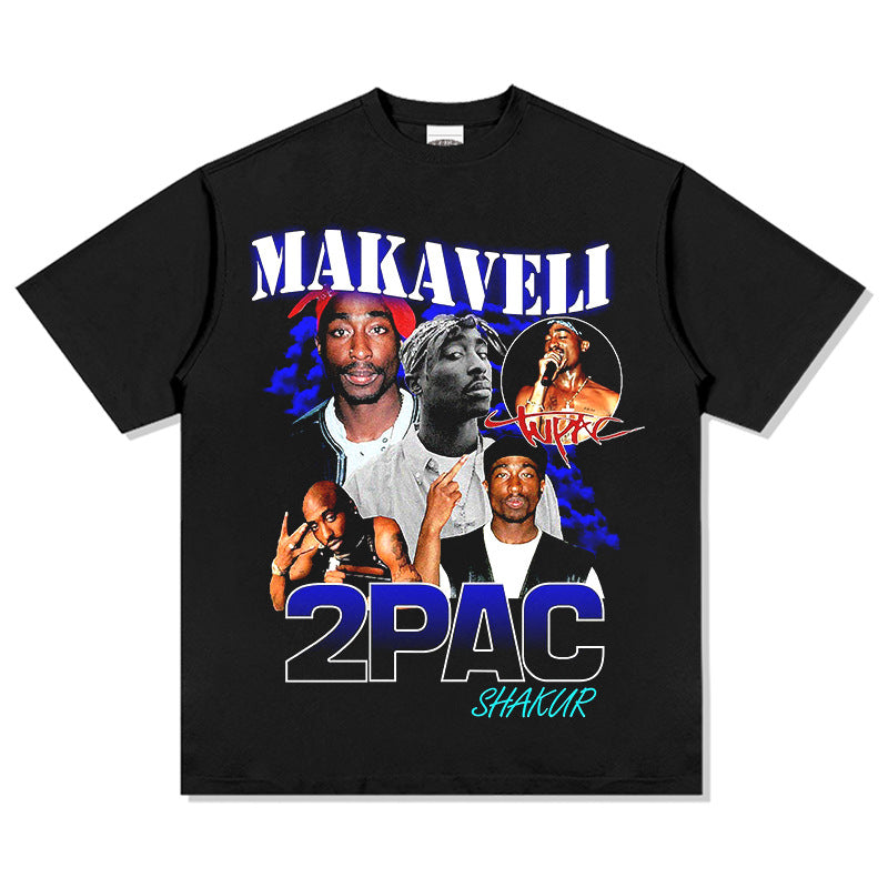 New york hip hop shop 2PAC BIGGIE SMALL West Coast HIPHOPVintage Short Sleeve T-Shirt
