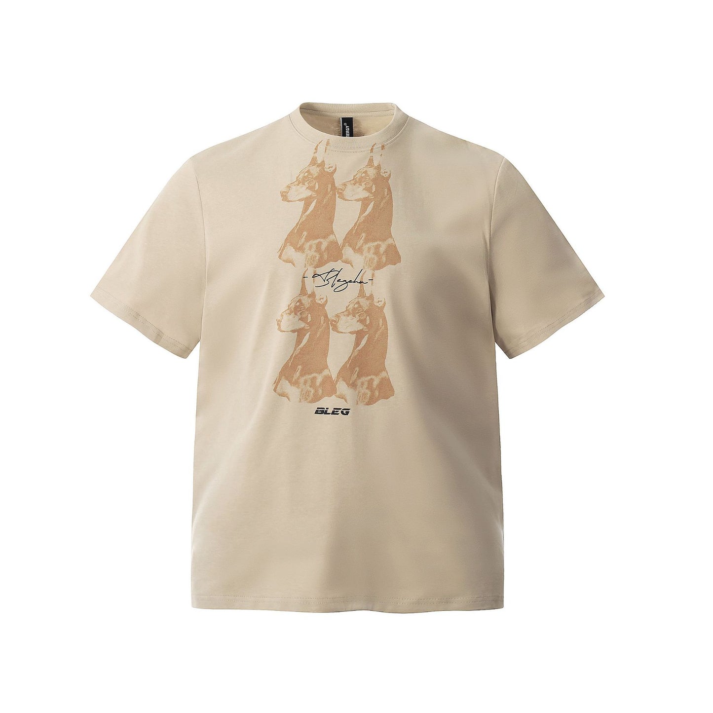 Retro Style Shirt For Men Summer Vintage Doberman Print Short Sleeve T-Shirt