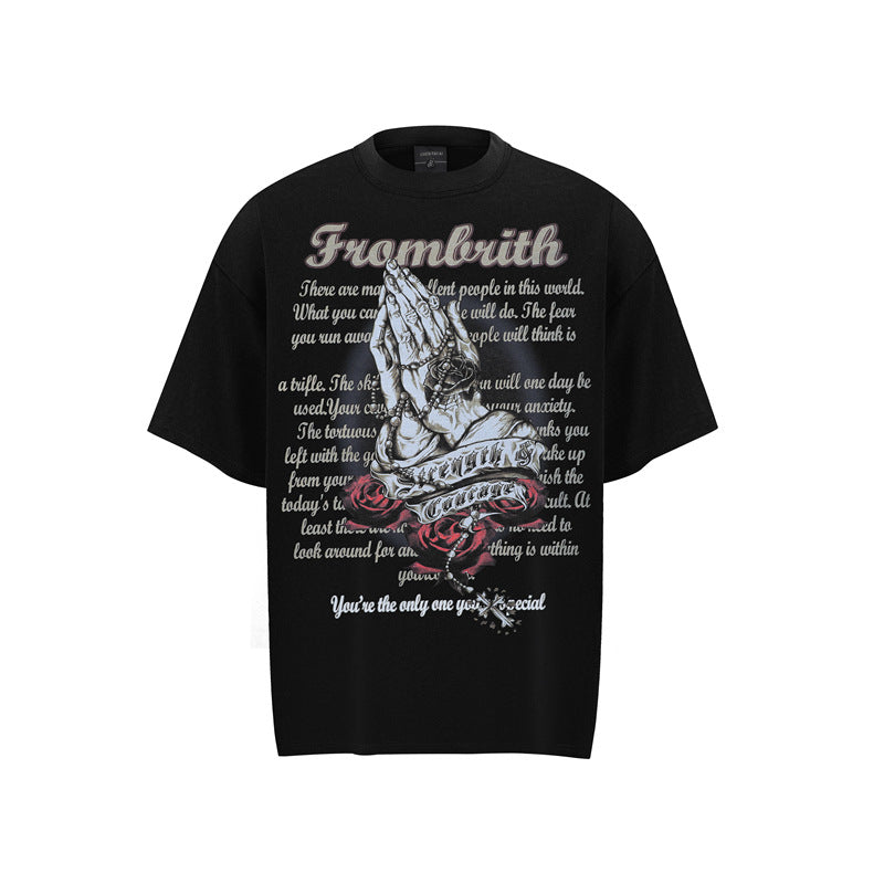 Hip hop shirt summer hip hop wash t-shirt short sleeve