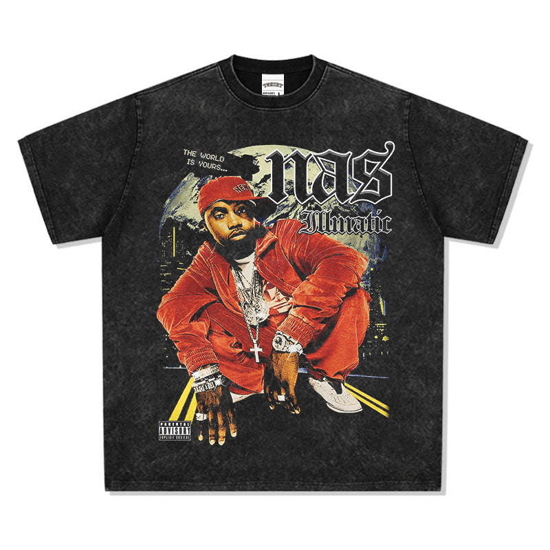 Cool t rapper vintage nas print long sleeve short sleeve t-shirt VINTAGE