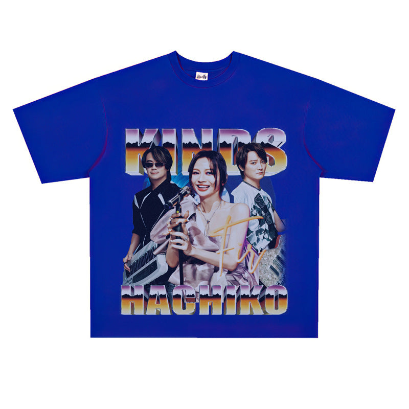 Film Star T Shirt National Fashion Rock Flyer Band Poster Commemorative Loose Street Cotton T-shirt