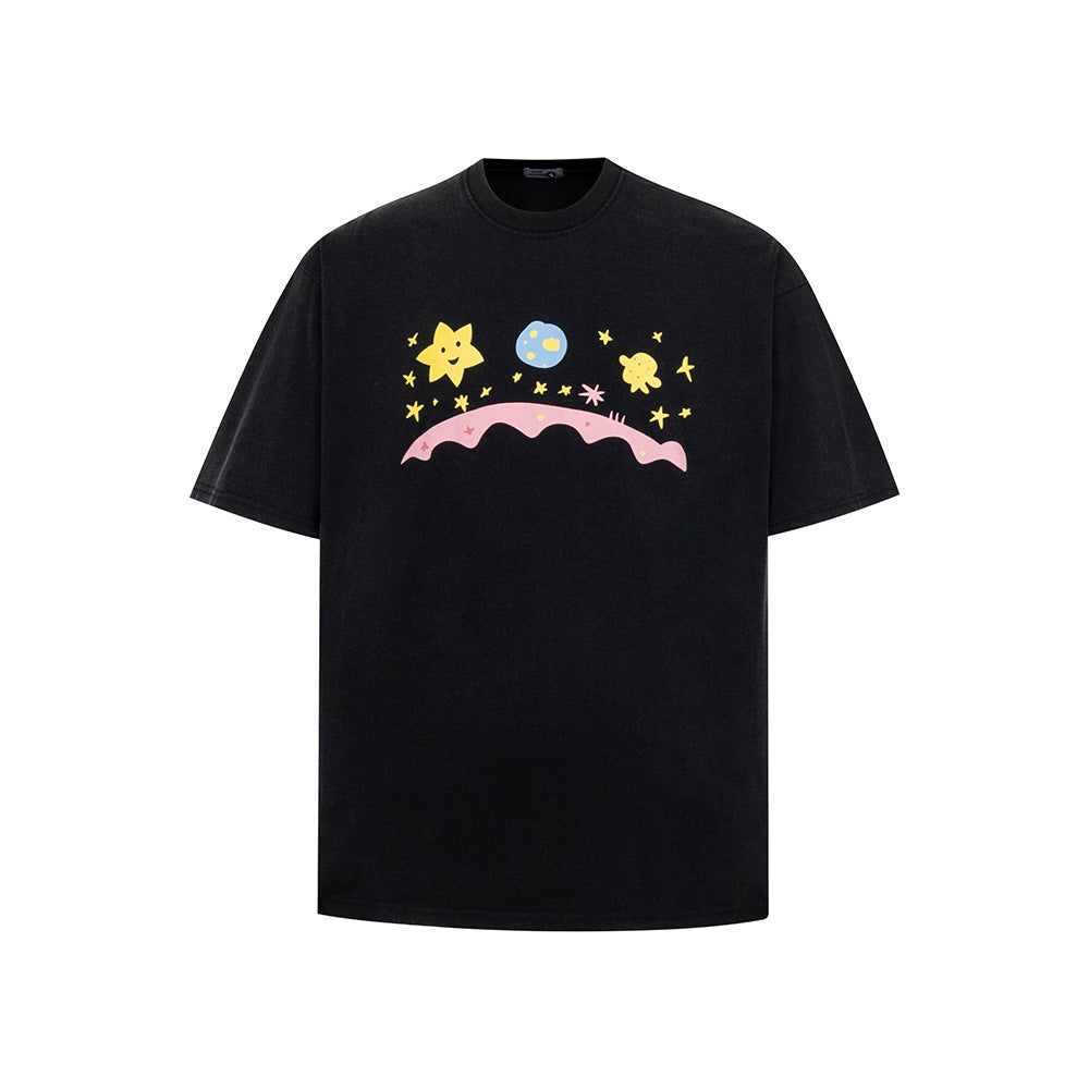 Nostalgia T Shirts Short Sleeve T-Shirt Loose Casual