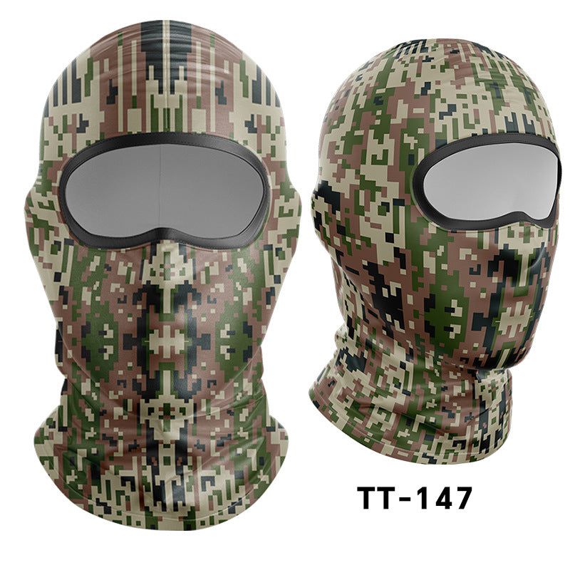 Cycling Windproof Hood Camouflage Python Ice Silk Mask Sunscreen Windproof