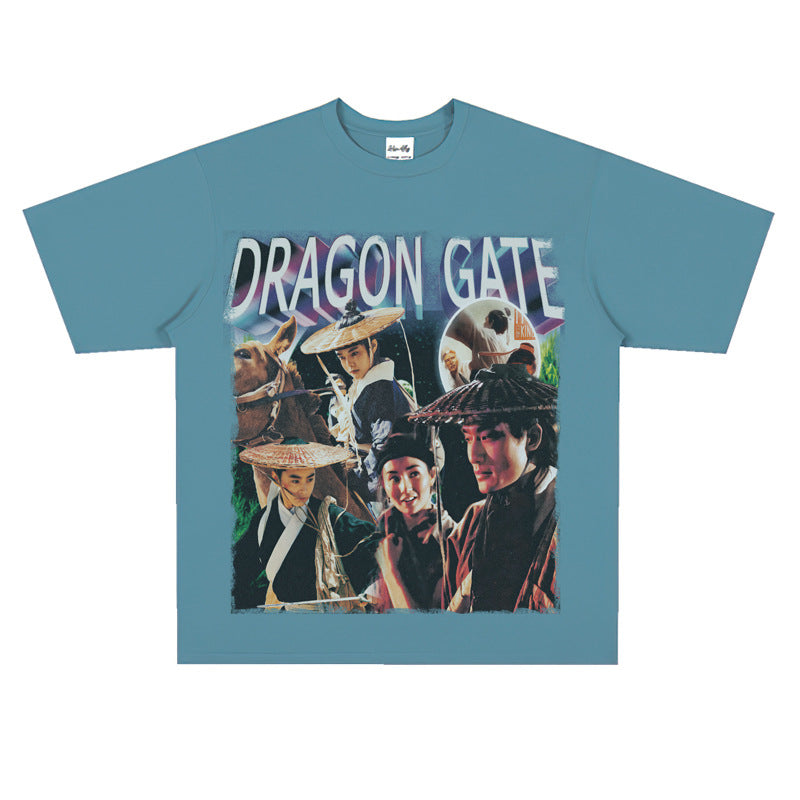 Film Star T Shirt Movie New Dragon Inn Short Sleeve Loose Retro American Street T-shirt Men and Women