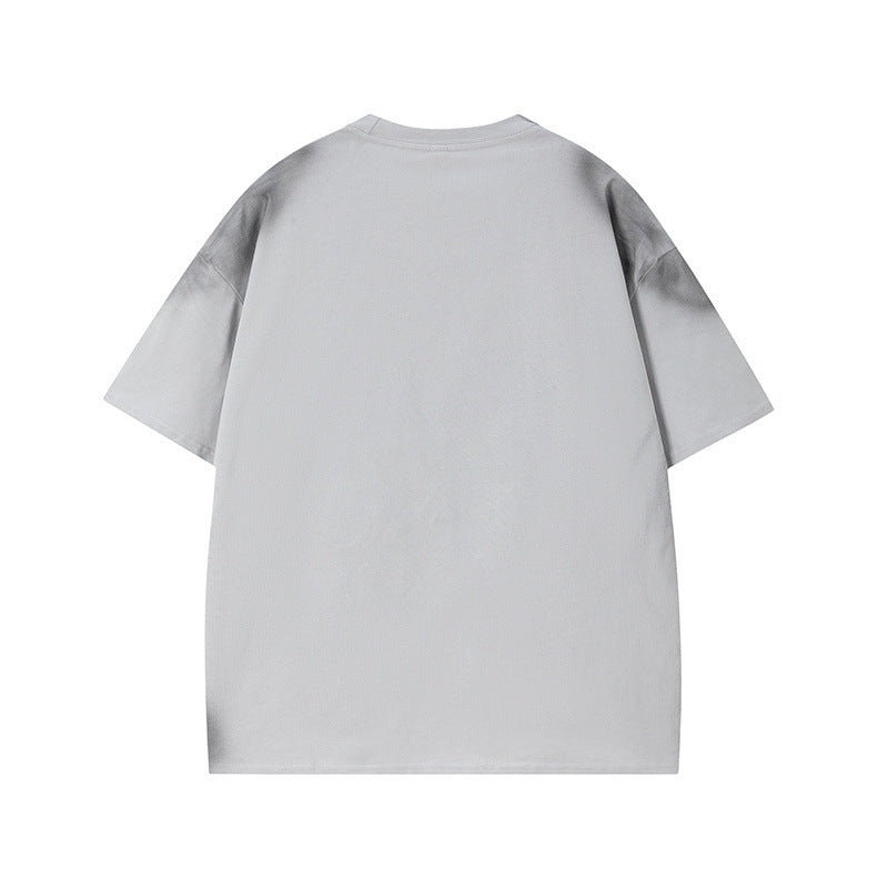 US drip outfits Summer Vintage Alphabet Print Casual Loose Short Sleeve T-Shirts