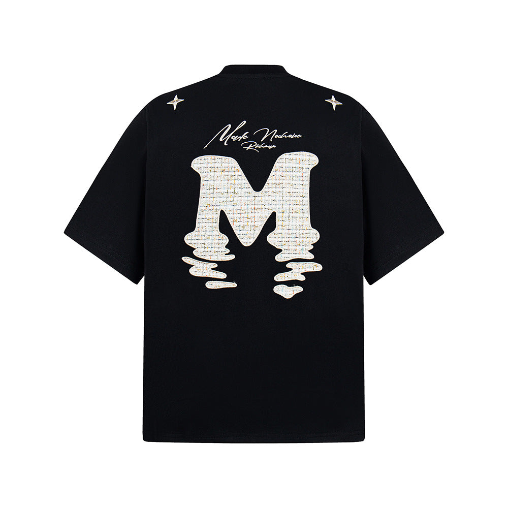 Hip Hop Clothes New York Crew Neck T-Shirt Embroidery Loose Casual