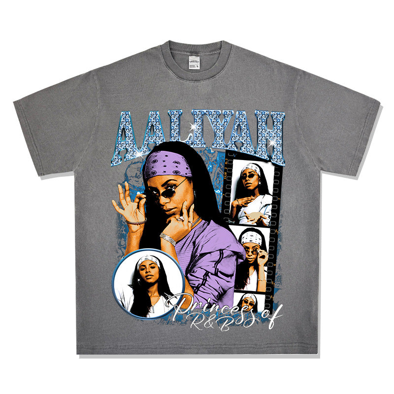 Marcas streetwear usa vintage hip hop alayiah print short sleeve t-shirt