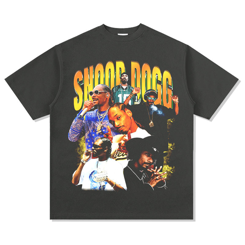 New york hip hop shop vintage hip hop snoop doggie print short sleeve t-shirt