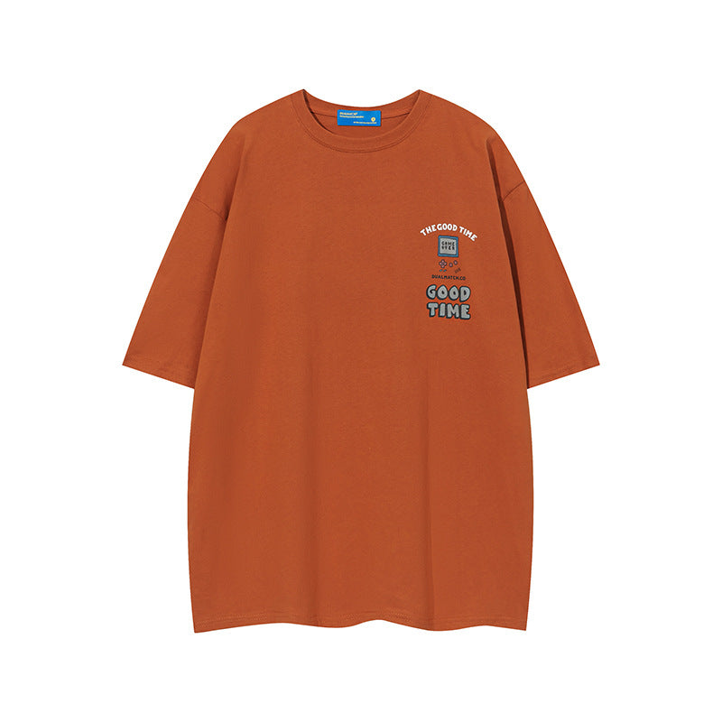 Vice Streetwear Short Sleeve T-Shirt Spring Summer Short Sleeve Crew Neck Loose Top T-Shirts