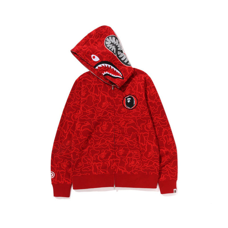 Ape Hoodie Autumn/Winter Camouflage Shark Hooded Cardigan Sweater Jacket