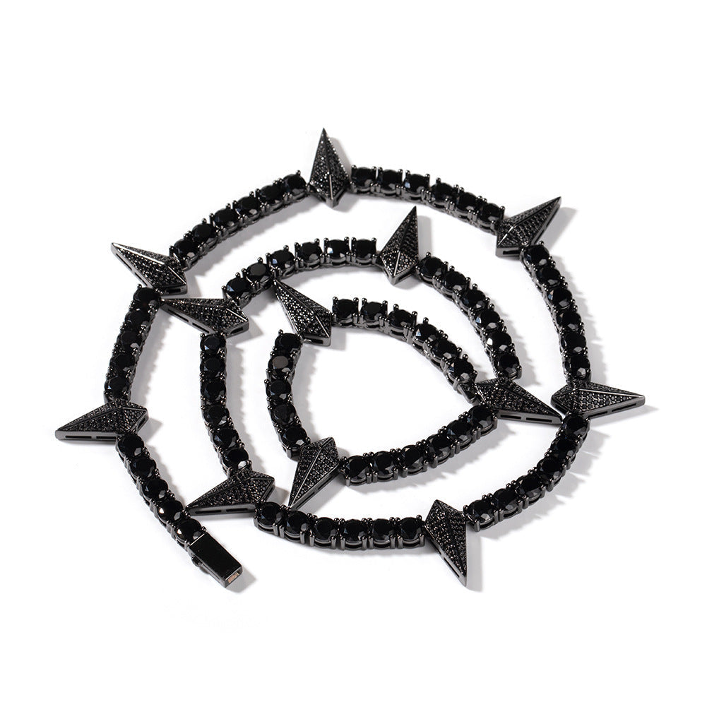 Jewelry Hip Hop Rap Panther Necklace Zircon Spectrum Night light