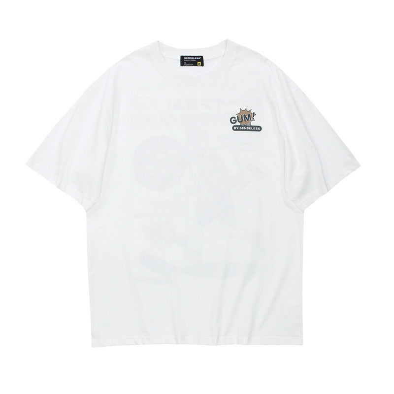 Vice streetwear Cartoon Print Crew Neck Short Sleeve T-Shirts