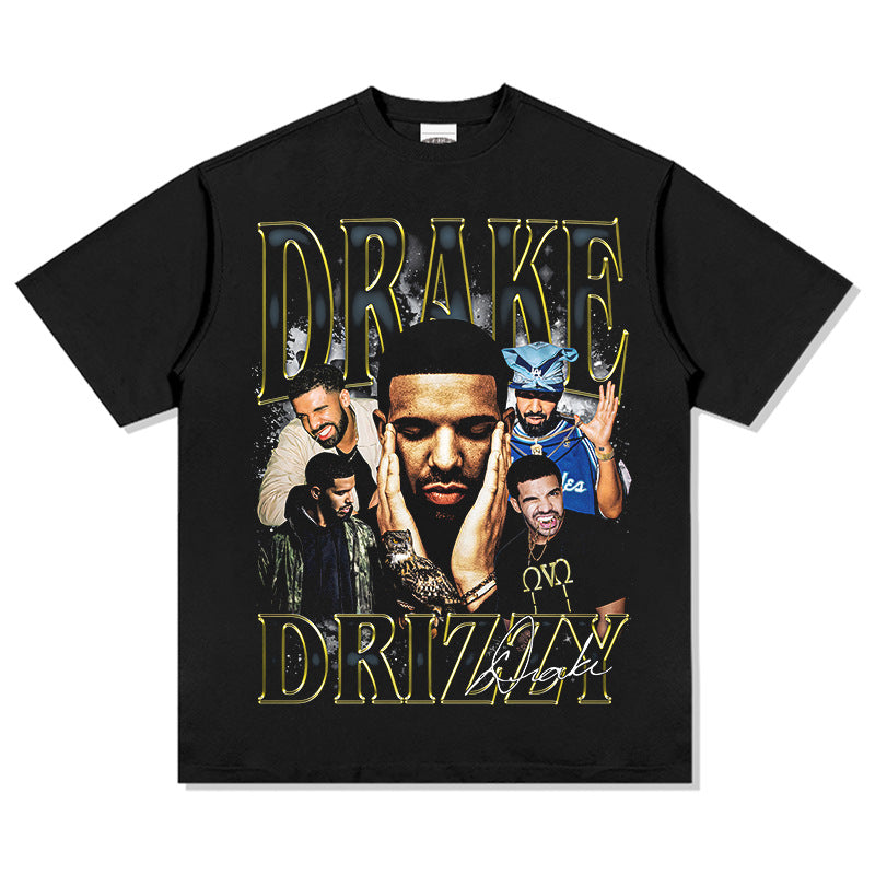Outfit streetwear vintage drake drake hip hop print short sleeve t-shirt